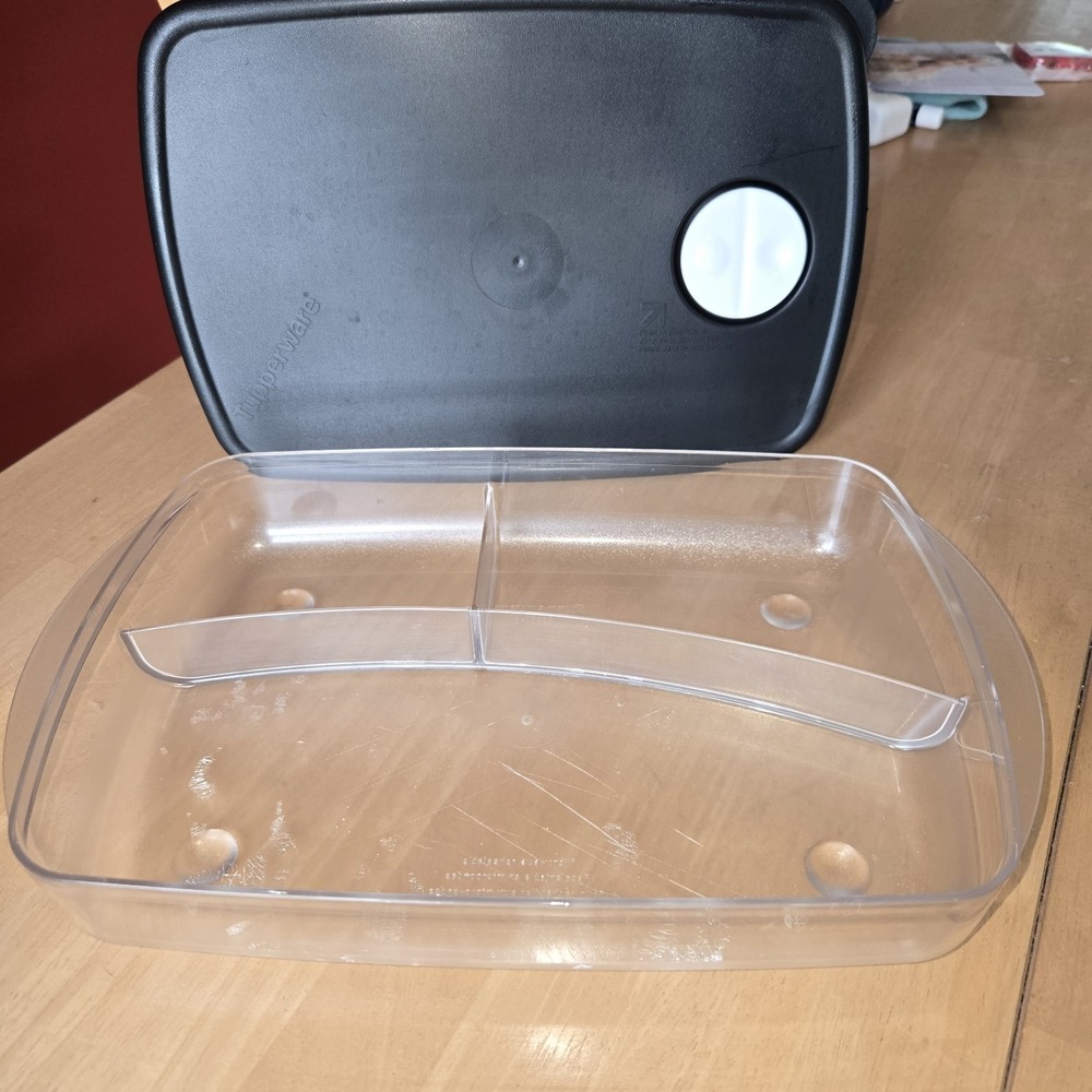 Tupperware Rock N Serve 3 Divided Sections Microwaveable Container